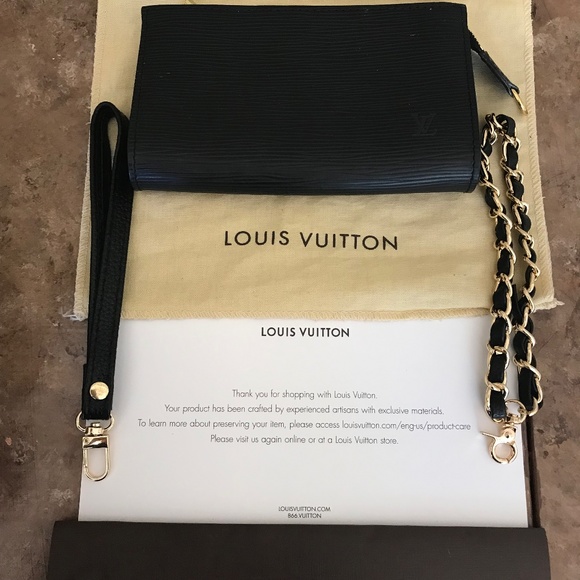 LOUIS VUITTON EPI POCHETTE WRISTLET NEVER USED GORGEOUS - Picture 2 of 12
